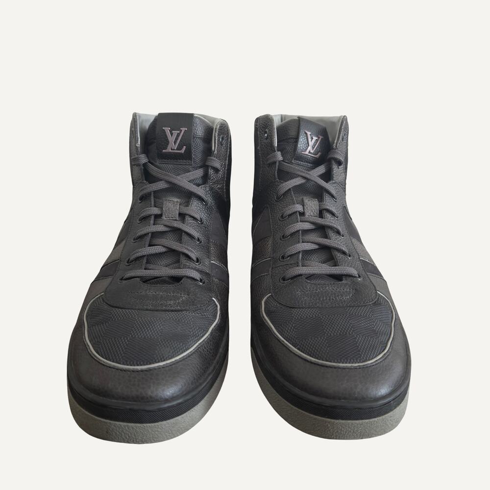 Louis Vuitton Tribe High Top Sneaker Black Damier Canvas Men's 12US 11LV LI0190 - Picture 3 of 6